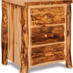 Aspen Three Drawer Log Nightstand
