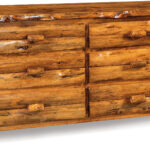 Rustic Pine Six Drawer Dresser