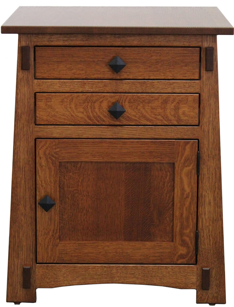 Custom Antique Mission Cabinet End Table with 2 Drawers