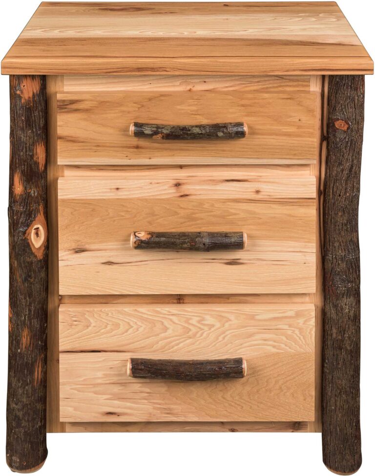 Amish Hickory Three Drawer Nightstand
