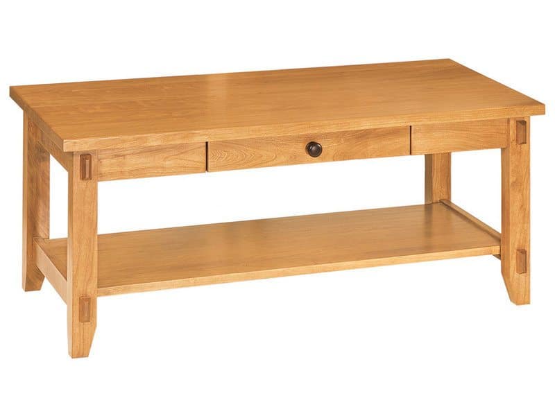 Bungalow Brown Maple Coffee Table Amish Solid Hardwood Coffee Table
