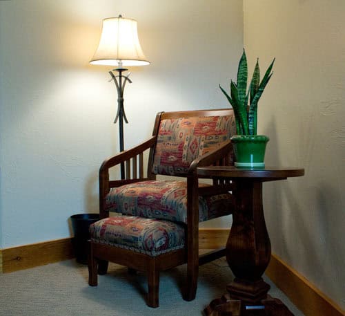 Custom Chair with Plant Stand at Wyoming Club