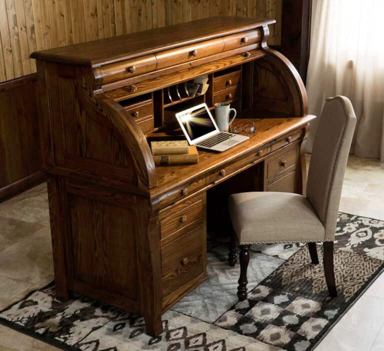 Castlebury Rolltop Desk in Home Office