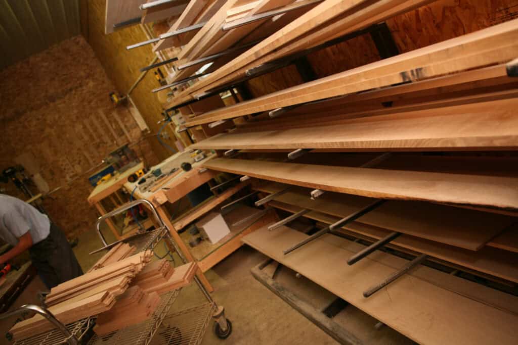 Solid Wood Inside Amish Furniture Workshop